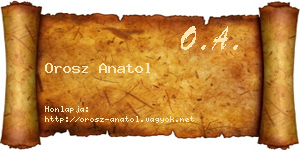 Orosz Anatol névjegykártya